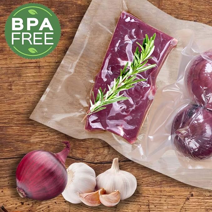 MakMeFre 200 Quart Size 8"x12" Vacuum Freezer Sealer Bags for Food, BPA Free, Heavy Duty Commercial Grade, Sous Vide Vaccume Safe,Vaccume Seal Pre-Cut Bag