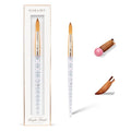 Kiara Sky Kolinsky Acrylic Nail Brush #12 – Pure Kolinsky Sable Hair, Iridescent Crystal Handle, Acetone Resistant, for Acrylic Application, Extensions & 3D Nail Art