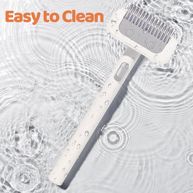 Furgo Cat Brush for Long Haired Cats, Pet Grooming Brush for Matted Fur & Loose Hair, One-Click Hair Removal, Skin-Friendly, Deshedding & Dematting Comb for Cats & Small Dogs