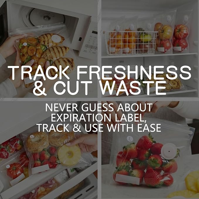 30-Pack Large Vacuum Sealer Bags & 2 Bonus Sealing Clips, Compatible with Chef Preserve – BPA-Free (12 x 13 in) Reusable Food Storage Bags for Freezer, Microwave, Sous Vide – Leak-Proof