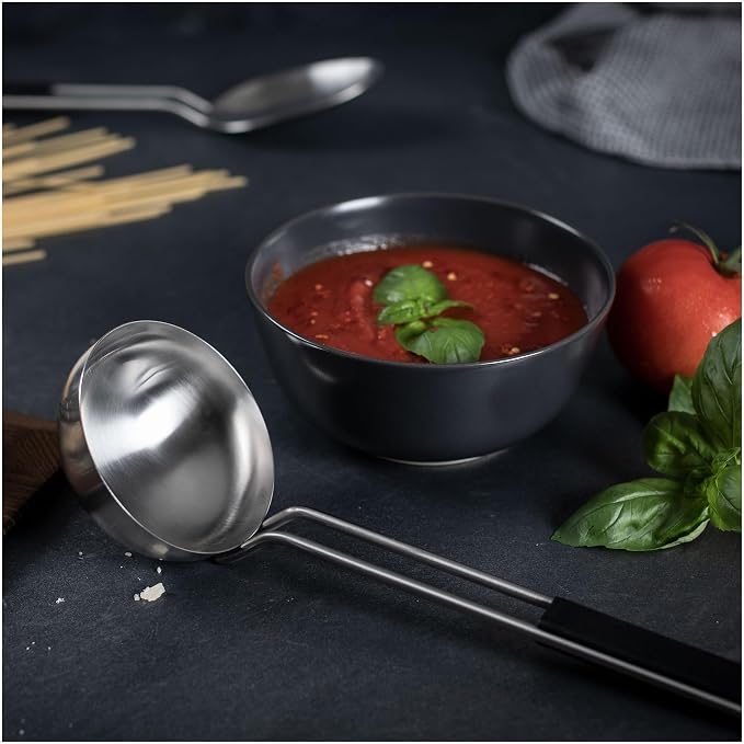 Kuhn Rikon Essential Ladle – Stainless Steel Bowl with Comfortable Handle for Serving Soups, Stews & Sauces