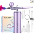 SAVILAND Infinite Nail Art Airbrush Kit with Compressor: 3X Instant Atomization Nail Airbrush Machine 30 PSI Clog Free Spray Gun Ombré French Blurred Nails Makeup Cake Decorating Body Art 850 mAh