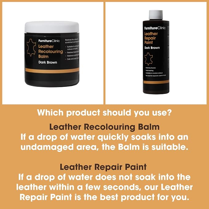 Furniture Clinic Leather Easy Restoration Kit | with Leather Recoloring Balm, Cleaner, Sponge, and Cloth | Leather Repair Kit for Scratched and Faded Furniture (Cream)