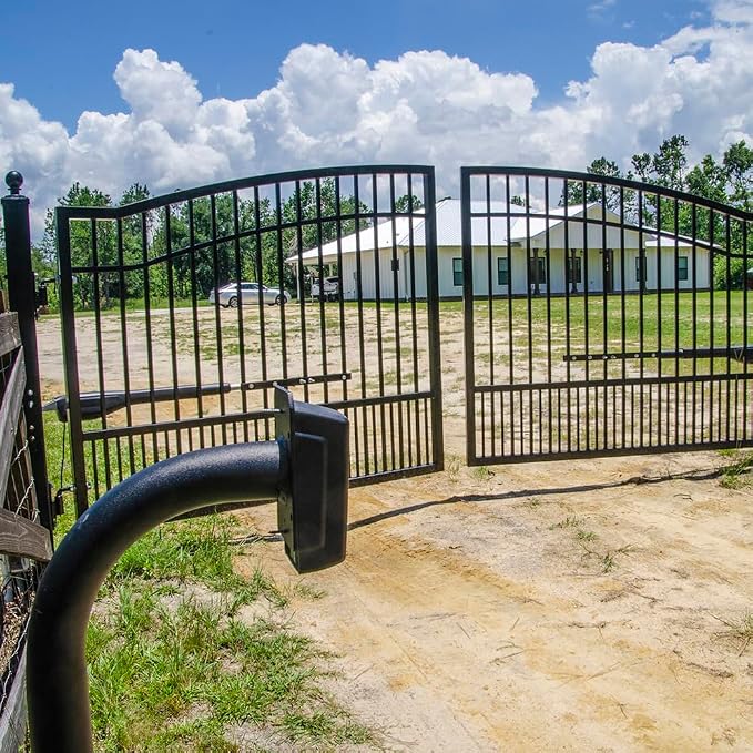 Mighty Mule Gate Opener, Solar and Smart Ready, Heavy Duty Automatic Gate Opener, Gates up to 18ft or 850lb Per Gate Leaf, Dual Gate Opener - Estate, MM572W-EST