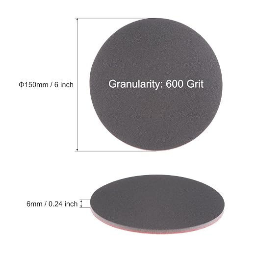 uxcell 30pcs 600 Grit Sanding Sponge 6 Inch Hook and Loop Sponge Sanding Disc Wet/Dry for Car Wood Drywall Metal