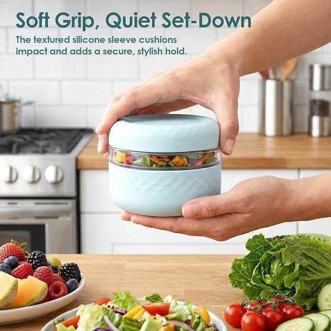 32 oz/4 Cup Glass Lunch Bowl Container with Lid, Leak & Spill Proof | BPA-Free, Microwave & Dishwasher Safe, Airtight Meal Prep & Food Storage Jar for Lunch, Salad, Soup, Oats, Stew, Yogurt