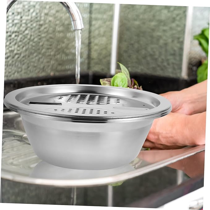 3pcs Stainless Steel Grater Basin Slicer Colander Cutter Dicer Cheese Slicer Vegetable Peeler Fruit Kitchen Tools