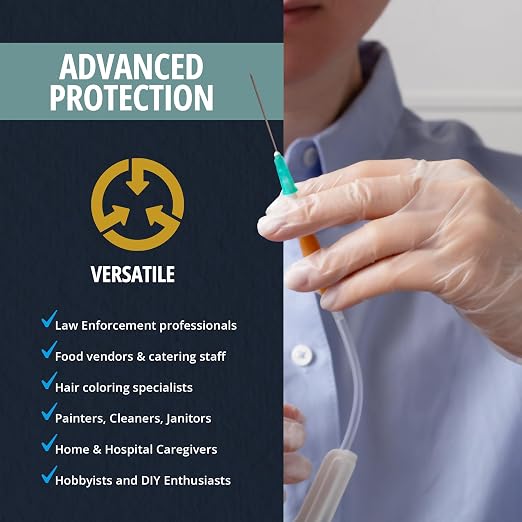 MED PRIDE Vinyl Medical Exam Gloves,Powder & Latex-Free, Medium,100-Count