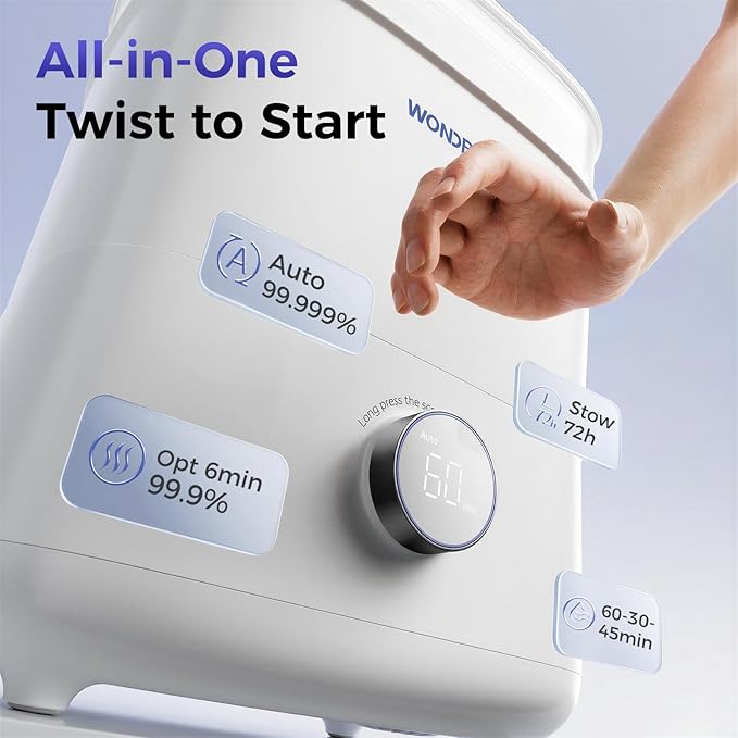 Bottle Sterilizer and Dryer, 99.999% Deep Sterilization, 6-min Rapid Disinfection, Up to 12 Bottles, HEPA Filter, All-in-One for Baby Bottles, Breast Pump Parts & Newborn Essentials