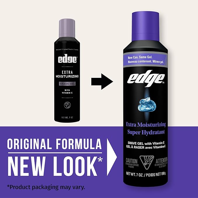 Edge Shaving Gel for Men, Extra Moisturizing with Vitamin E, (6 Pack) - Shave Gel For Men That Moisturizes, Protects and Soothes To Help Reduce Skin Irritation