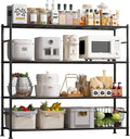 Sakugi Storage Shelves - 4 Tier Shelf Organizer, Heavy Duty Garage Shelving Unit with Leveling Feet, Stable Metal Shelves Organizer for Pantry, Kitchen and Closet, 46.3" W x 12.6" D x 46.6" H, Black