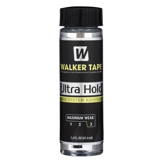 Walker Tape Ultra Hold Brush-On Adhesive, Waterproof Wig Glue for Lace Systems and Tape in Hair Extensions Human Hair, Strong Long Lasting Bonding Glue for Hairpiece and Wig Application, 1.4 oz