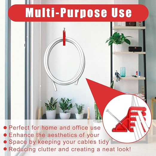 200Pcs Cable Stackers, Cable Staples Clips with Steel Nails, Electrical Wire stackers,Insulated Cord Staples Multi Cable Wire Clips for Suitable Most Cables
