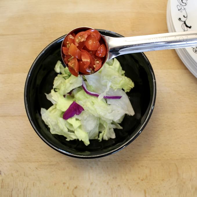 1 oz Slotted Stainless Steel Portion Control Ladle Spoon | Commercial-Grade Spoodle for Portioning & Draining - Pasta, Veggies & Buffet Service. Color-Coded by Size. Dishwasher Safe.