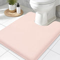 Smiry Memory Foam Toilet Rugs U-Shaped 24x20, Extra Soft Absorbent Non-Slip Contour Bathroom Rugs, Machine Washable Bath Mats for Toilet, Pink