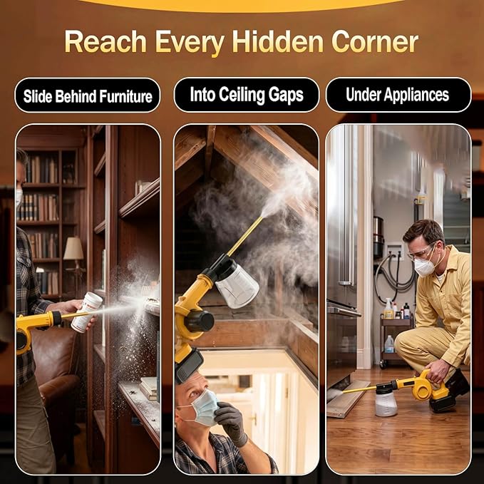 Electric Diatomaceous Earth Duster Compatible with Dewalt 20V Battery, Alternative Powder Sprayer, 1L Clear Container Powder Duster Applicator for Garden, Chicken Coop, Barn (NO Battery)