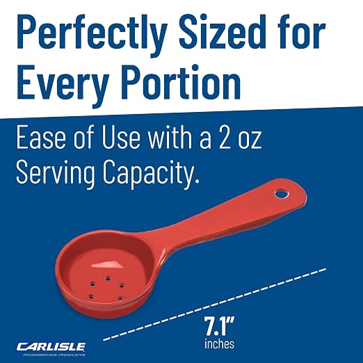 CFS Measure Miser Perforated Measuring Spoon with Short Handle, 2 Ounce, Red (Pack of 12)
