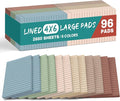 Lined Sticky Notes, 96 Pads, 4x6 Inches, Large Sticky Notes with Lines, Memo Note Pads in Multi Colors, 30 Sheets/Pad, Super Sticking Power for Office ＆ Home & Planning - Vintage