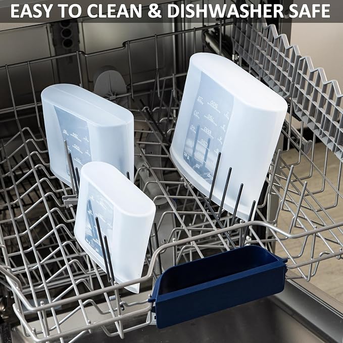 12-Pack Platinum Silicone Reusable Storage Bags, 100% Premium Silicone Stand-Up Wide-Open Zip-Lock Reusable Storage Bags for Food, Freezer Microwave Oven Dishwasher Safe, Crystal-Clear, 4M 4S 4XS