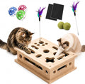 2026 New Cat Scratch Puzzle Enrichment Box, Interactive Cat Nail File Box with Catnip & Bell Ball, Cat Scratcher Toy with Teaser Wand, Stress-Free Alternative to Clippers & Grinders