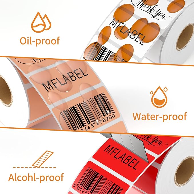 MFLABE 90 Rolls of 1000 2-1/4 x 1-1/4 Inch Direct Thermal Perforated Shipping Labels,SKU Labels