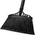 Tiumso Outdoor Broom for Floor Cleaning, Heavy Duty Brooms with 55" Long Handle, Angle Brooms for Concrete Courtyard Home Patio Kitchen Shop Lobby Patio Lawn - Black