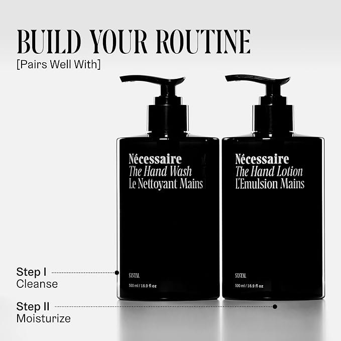 Nécessaire The Hand Wash Santal | Non Toxic Hand Soap with Vitamins, Minerals + Omega 6/9 | Warm + Woodsy Sandalwood Scent | Daily Nourishing Liquid Hand Soap For Bathroom + Kitchen