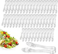 48 Pack Plastic Tongs for Serving, 9 Inch Heavy Duty Hard Plastic Serving Tongs with Scalloped Tips, BPA-Free Reusable or Disposable Serving Utensils for Buffets, BBQ, Parties & Catering