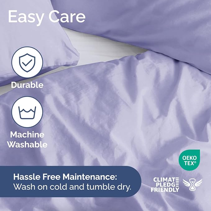 Duvet Cover Cal King Size Set - Extra Soft Cal King Duvet Cover 104" x 98" with 2 Pillow Shams for Women, Men, Kids & Teens - Hotel Luxury with Zipper Closures & Ties - Comfy & Breathable (Lavender)