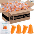 Relaxweex 500 Pairs Ear Plugs for Sleeping 33 db NRR Noise Canceling Ear Plugs Bulk Pre-Shaped Foam Disposable Earplugs for Shooting Range Travel Concert Construction Work, Individually Packaged