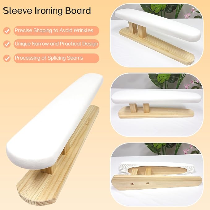 Padded Chest & Sleeve Tailor Ironing Board Long with Wooden Base for Household Tools, Tailor Dress Forms, Sewing and Tailoring Studio