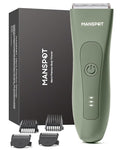 MANSPOT Manscape Groin & Body Hair Trimmer for Men & Women | Hypoallergenic Replaceable Ceramic Blade & 4 Guards, Electric Ball Pubic Trimmer & Shaver, IPX7 Waterproof, Wet/Dry Use
