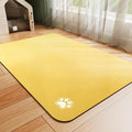 HotLive Dog Food Mat - Absorbent Cat Mat for Food and Water, No Stains Pet Feeding Bowl Mat, Easy to Clean Pet Placemats, Quick Dry Dog Water Dispenser Mat for Messy Drinkers | Paw Yellow 24"x36"