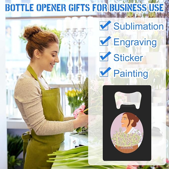 Nuogo 100 Pcs Stainless Steel Card Bottle Openers Bulk Metal Card Beer Openers Groomsmen Wallet Bottle Opener for Wedding Party Bridesmaid Favors Gifts (Black)
