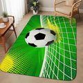 Green Football Washable Area Rugs for Living Room Bedroom, Large Non Slip Indoor Floor Carpet Absorbent Low Pile Soccer Ball Goal Net Vibrant Door Mat Rugs for Bathroom Entryway 63"x78.7"