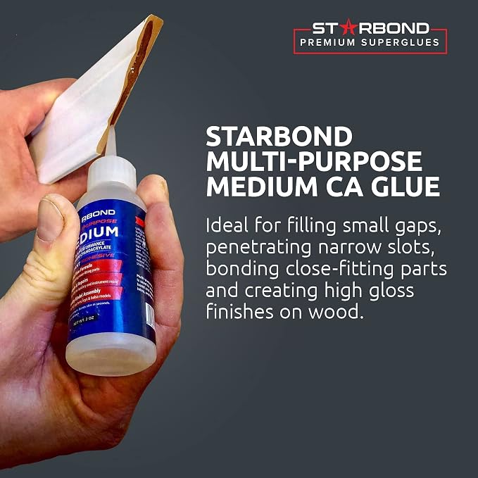 Starbond Medium CA Glue Complete Refill Kit (16 oz) – Cyanoacrylate Super Glue Refill System with Extra Bottles, Caps, Microtips & Yorker Spout for Woodworking, Carpentry, Quick Repairs & Hobby Builds