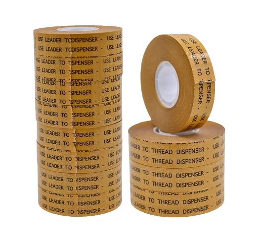 WOD General Purpose ATG Tape, 1/2 inch x 36 yds. (Set of 12 Rolls) Adhesive Transfer Tape Glider Refill Rolls Clear Adhesive on Gold Liner (Acid Free) RWATG20