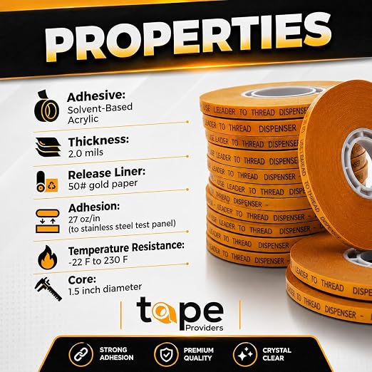 WOD General Purpose ATG Tape, 1/4 inch x 36 yds. (Set of 12 Rolls) Adhesive Transfer Tape Glider Refill Rolls Clear Adhesive on Gold Liner (Acid Free) RWATG20
