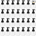 Domensi Foaming Soap Dispenser 8.5 oz Foam Pump Bottle Bulk Empty Travel Foaming Dispenser Refillable Hand Soap Plastic Pump Bottle Travel Clear Container for Bathroom Vanities(24 Pcs,Black)