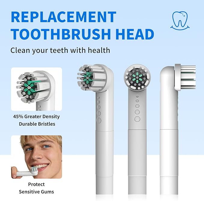 Toothbrush Replacement Heads Compatible with Quip 360 Oscillating Electric Toothbrush, Soft Bristles Brush Heads, White, Pack of 4