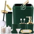 XLHOMO Bathroom Set, 9PC Bathroom Accessory Set, Green Bathroom Accessories, Green Bathroom Set, Trash Can, Soap Dispenser for Home Decor