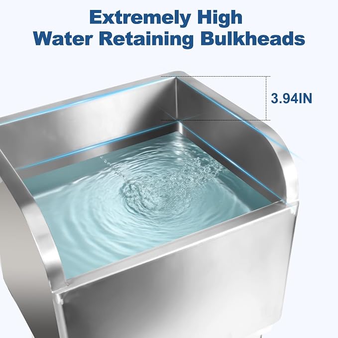 17 3/4in Stainless Steel Floor Mop Sink with Detachable Mop | Suitable for Laundry Rooms, Restaurants, Garages, Balconies, and Other Commercial Settings (17.7"L x 15.5"W x 21.9"H)