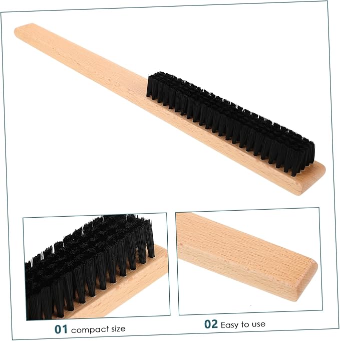 Healeved 3pcs Clothing Brush Wood Handle Household Lint for Clothes Suits and Fabrics Safe and Cleaning Brush for Home and Travel Use