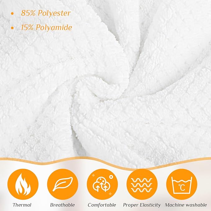 4 Pcs Towel Wrap for Women Waffle Spa Robe with Adjustable Closure Elastic Top Lightweight Wraps for Bath Shower