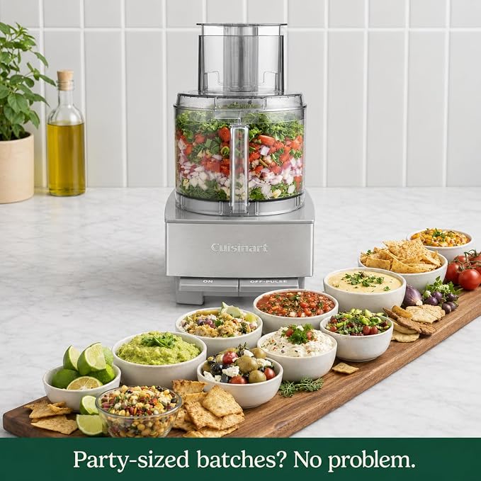 Cuisinart Food Processor 14-Cup Vegetable Chopper for Mincing, Dicing, Shredding, Puree & Kneading Dough, Light Gray Stainless Steel, DFP-14CGRY
