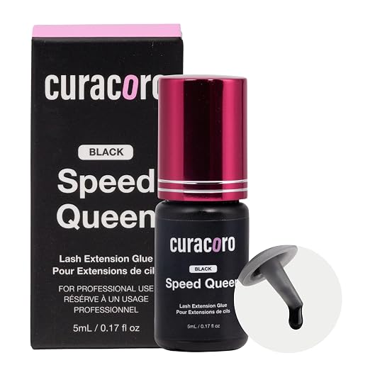 Curacoro Bold Black Eyelash Extension Glue 5ml, 0.5-1s Dry Time | Extra Strong Adhesive for Salon Use, for Trained Lash Technicians Only