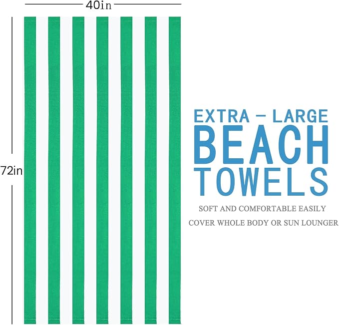 4 Packs Extra Large Beach Towel Bath Towel 72 * 40 Set Bathroom Sheets Bulk Oversized XL Big Absorbent Thick Giant Microfiber Terry Soft Blanket Clearance Turkish Toallas De Playa NOT Cotton Green