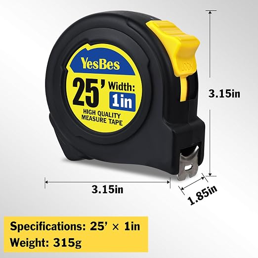 10 Pack Bulk Tape Measure 25 FT with Fractions 1/8, Easy Read Retractable Measuring Tape, Great for House Construction and Carpenter