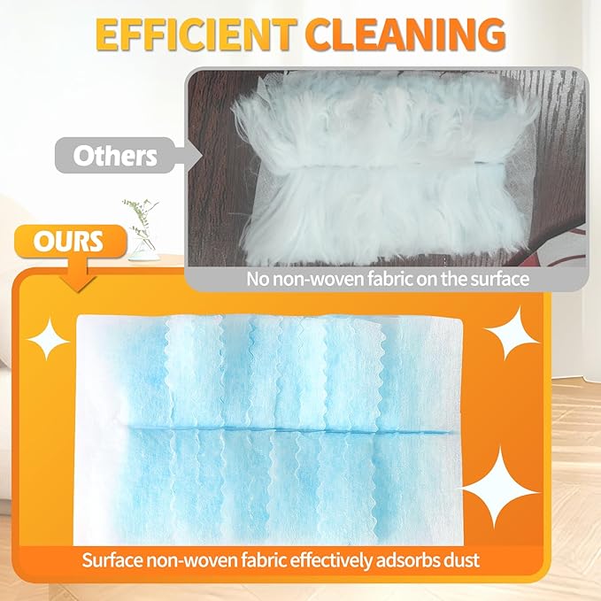 100 Count Electrostatic Duster Refills Compatible with Swiffer Duster, Multi-Surface Dusting Refills, Microfibre Dusters for Cleaning, Unscented