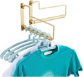 Clothes Hanger Gold Brushed Folding Clothes Drying Rack Wall-Mounted Clothes Organizer for Laundry Room Closet